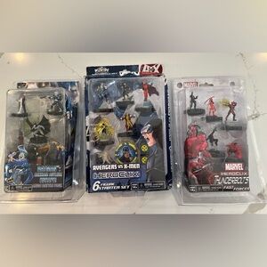 Heroclix set x 3 NIB - Batman, avengers, X-Men, Marvel thunderbolts Miniatures